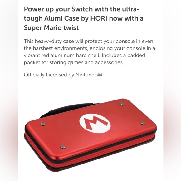 NWT - Hori Nintendo Switch Super Mario Aluminum Heavy Duty Case - Picture 7 of 7